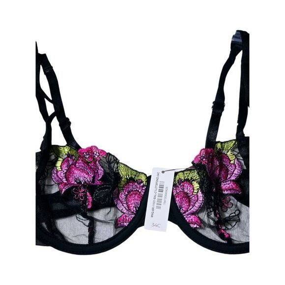 NWT Adored By Adore Me Women's Jamilla Unlined Underwire Bra Lace Black 34C - Picture 6 of 9